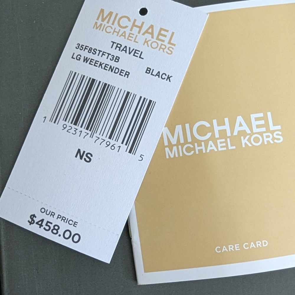 Michael Kors Hudson Logo Black Weekender Bag - Picture 11 of 16